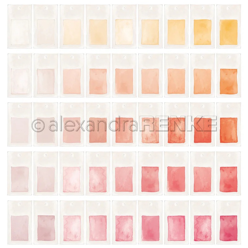 Alexandra Renke 12×12 Design Paper Colour Cards Dark Yellow to Raspberry Red 200g – 1 pc