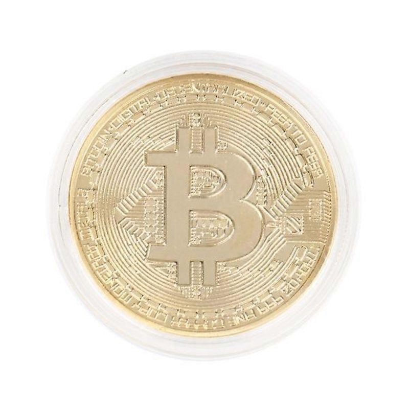 Gold Plated Bitcoin Coins Collectible Gift BTC