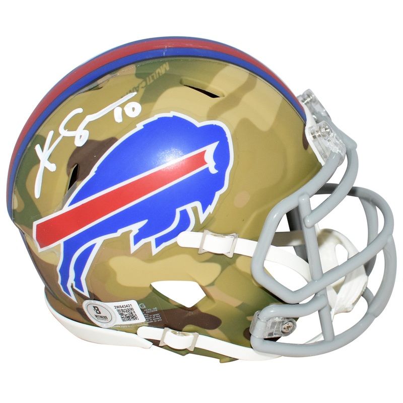 KHALIL SHAKIR AUTOGRAPHED BUFFALO BILLS CAMO SPEED MINI HELMET BECKETT