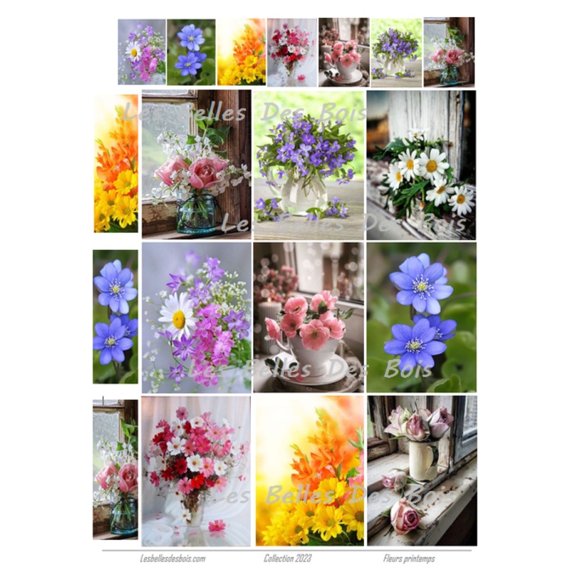 Les belles des bois – Card topper – Fleurs printemps