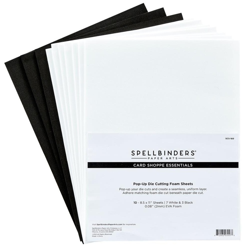 Spellbinders Card Shoppe Essentials Foam Sheets 8.5X11 (7) White, (3) Black