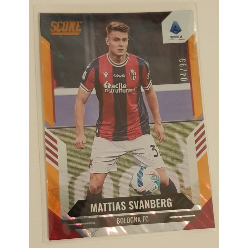 2021-22 Panini Score Serie A Mattias Svanberg #165 Orange Lava Parallel /99 Trading Card