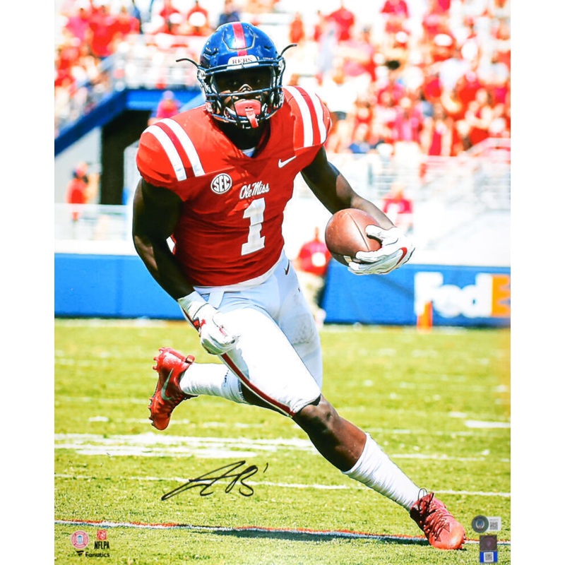 AJ Brown Autographed Ole Miss Rebels 16×20 Running Photo-Beckett W Hologram
