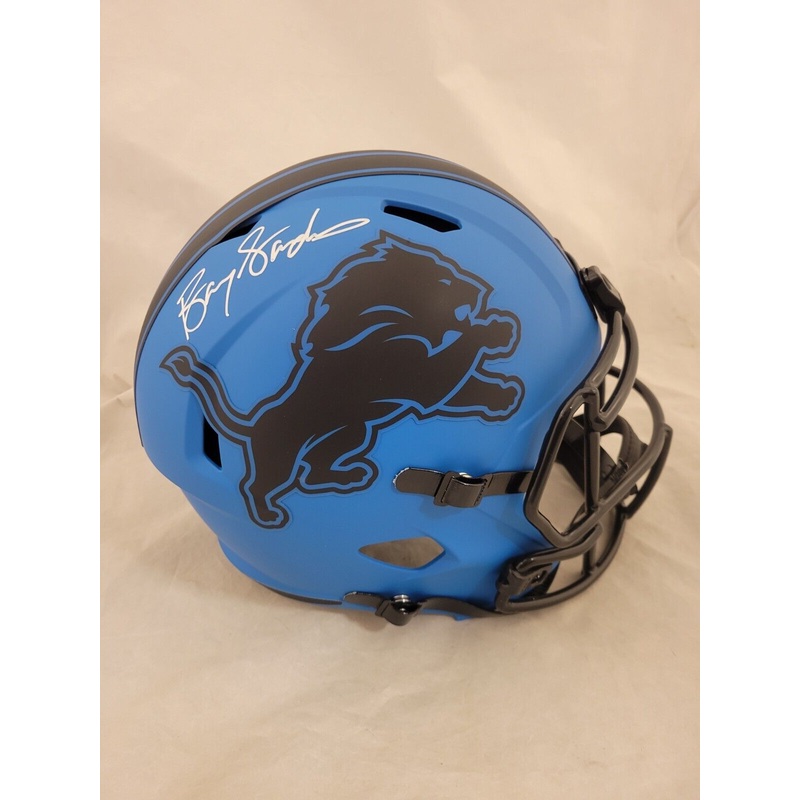 BARRY SANDERS SIGNED DETROIT LIONS RAVE SPEED REPLICA HELMET SCHWARTZ