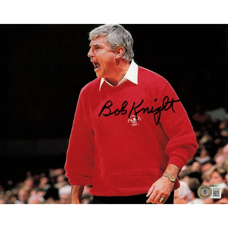 Bobby Knight Autographed 8×10 Photo Indiana Hoosiers Beckett BAS QR #BG06827