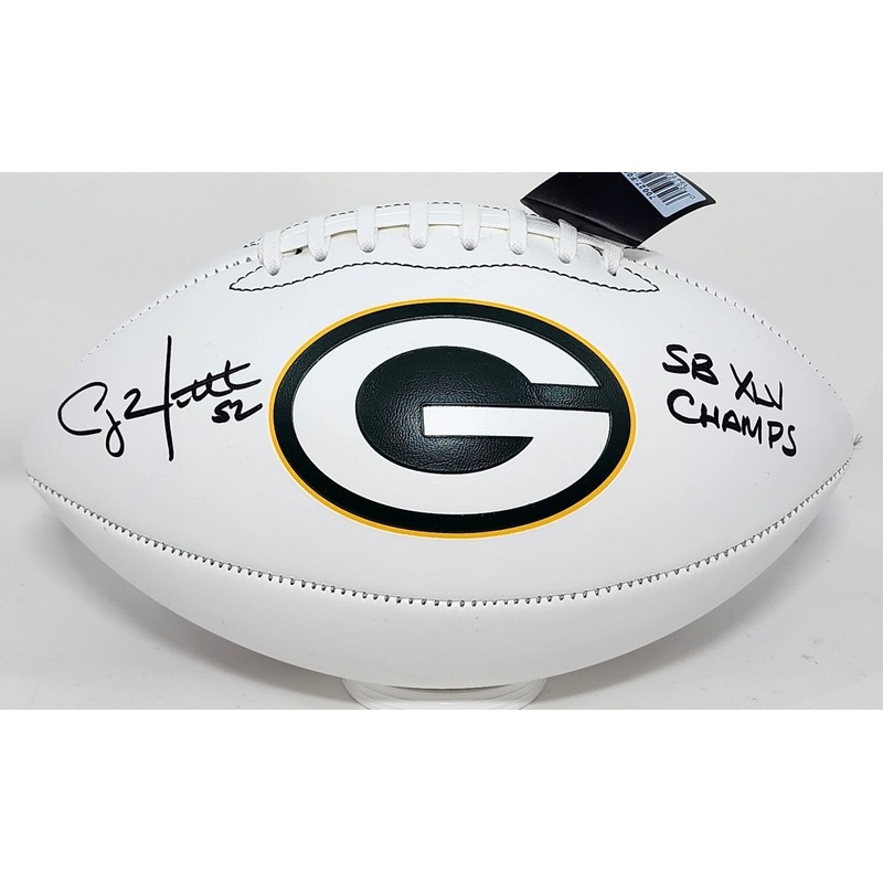 Packers CLAY MATTHEWS Signed Wilson White Panel Football AUTO w/ SB Champs – JSA