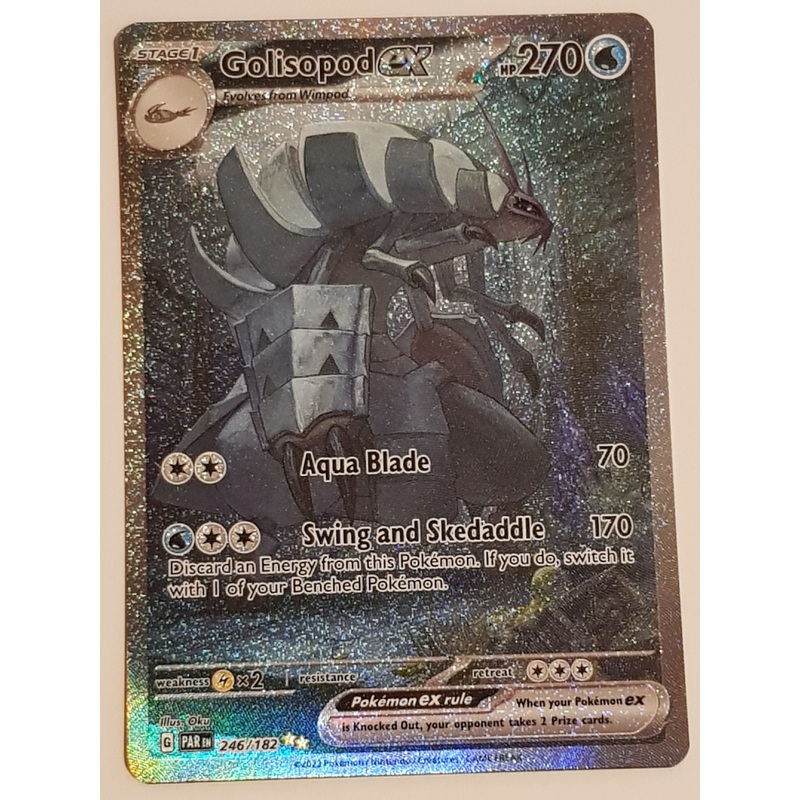 Pokemon Scarlet and Violet Paradox Rift Golisopod Ex #246/182 Special Illustration Rare Holo Trading Card