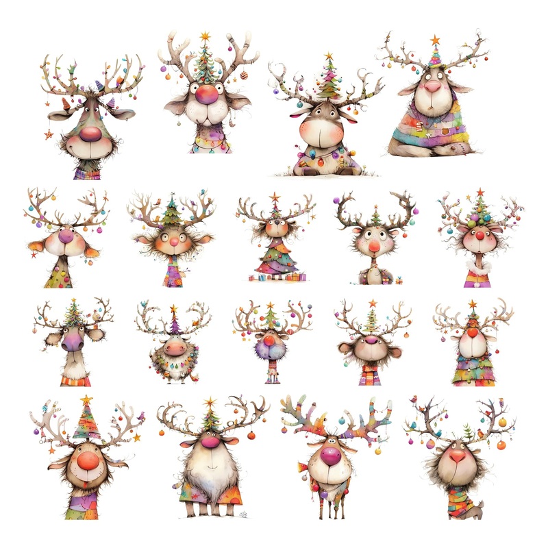 Simply Stated – Quirky Christmas Deer Ephemera Pack