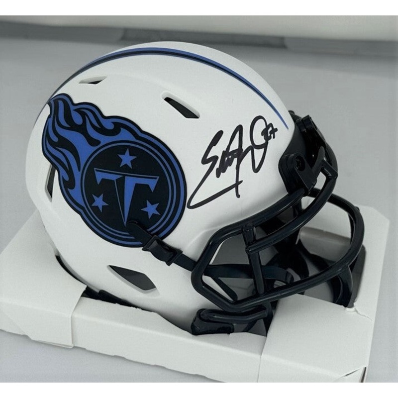 Titans EDDIE GEORGE Signed Riddell Tennessee LUNAR Speed Mini Helmet AUTO – BAS