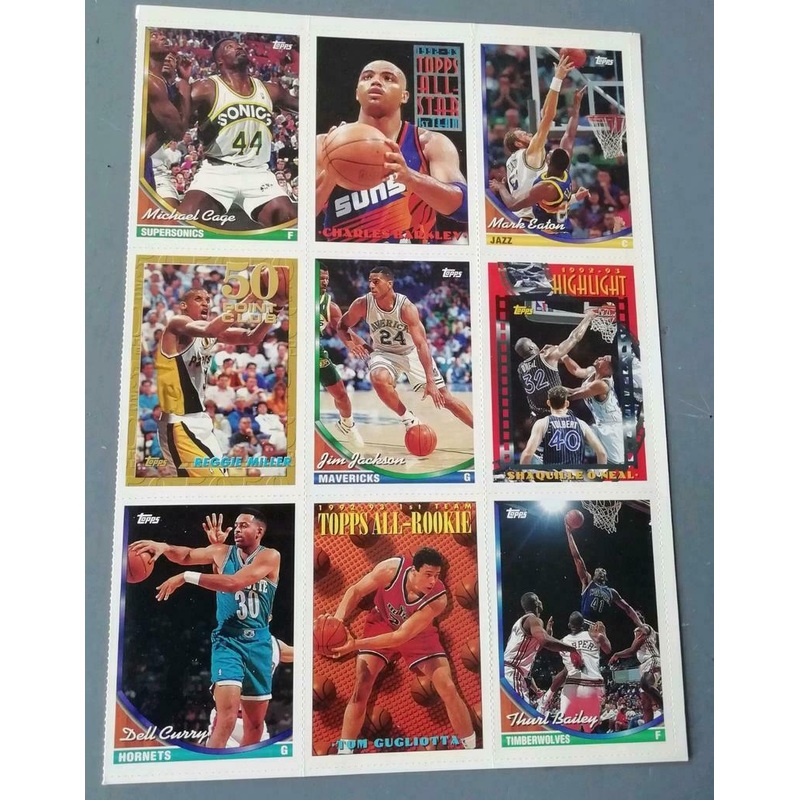 Topps 1993-94 Basketball Uncut 9-Card Sheet
