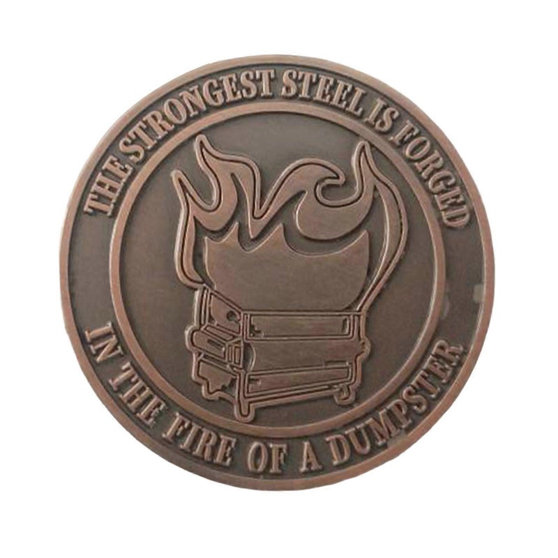 1 Pc/5 Pcs/10 Pcs Ablaze Dumpster Challenge Coin Metal Firefighter Commemorative Coin Funny Collectible Souvenir Coin Gift for Employee Appreciation D