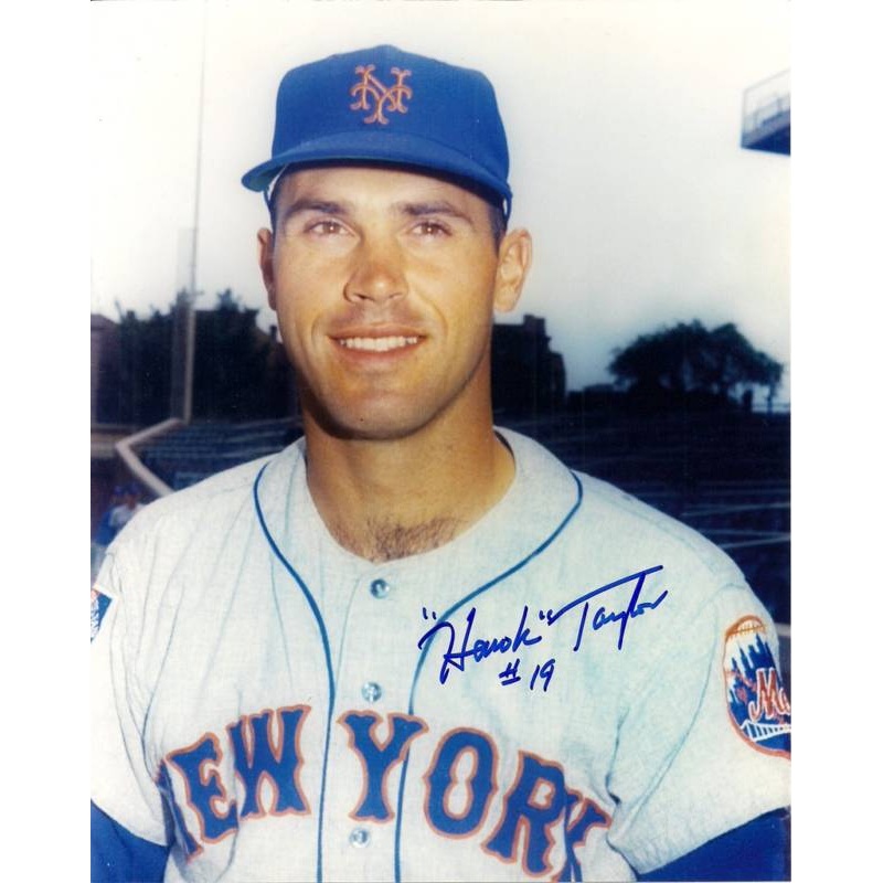 1964-67 NY Mets BOB HAWK TAYLOR Signed 8×10 Photo AUTO