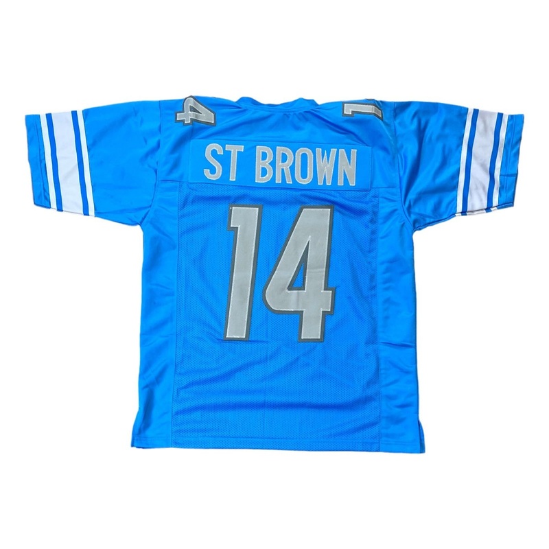 Amon-Ra St Brown Detroit Blue Football Jersey