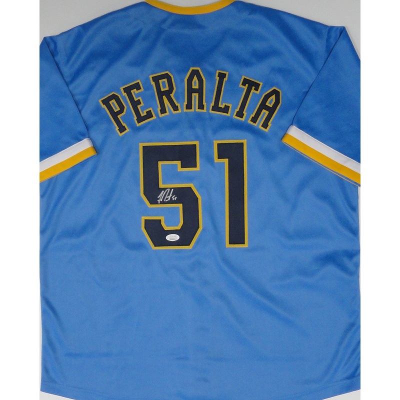 Brewers FREDDY PERALTA Signed Custom Replica MKE City Edition Jersey AUTO – JSA