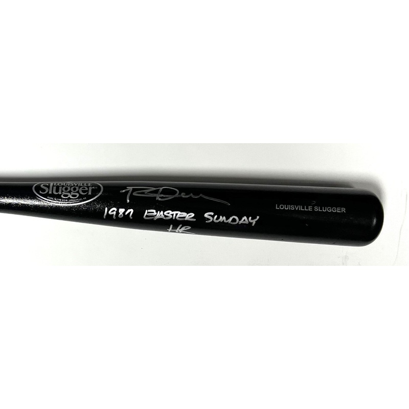 Brewers ROB DEER Signed Black Louisville Slugger Bat w/ Easter Sun AUTO – BAS