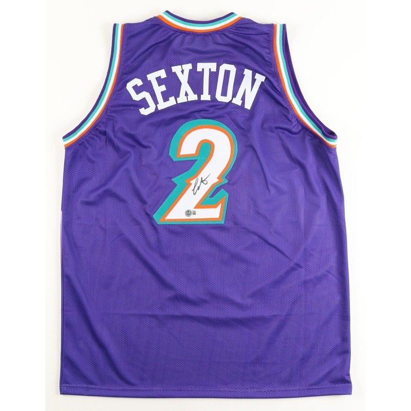Collin Sexton Signed Utah Jazz Jersey (Beckett) 2018 1st Rnd Draft Pck /Alabama