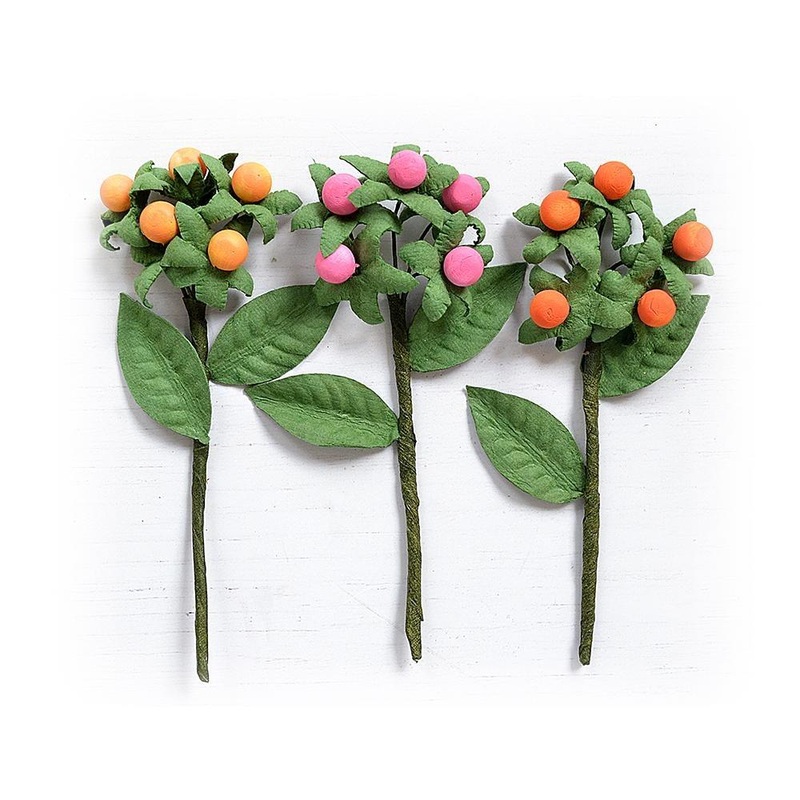 Little Birdie Berry Branch 3/Pkg Boho Vibes