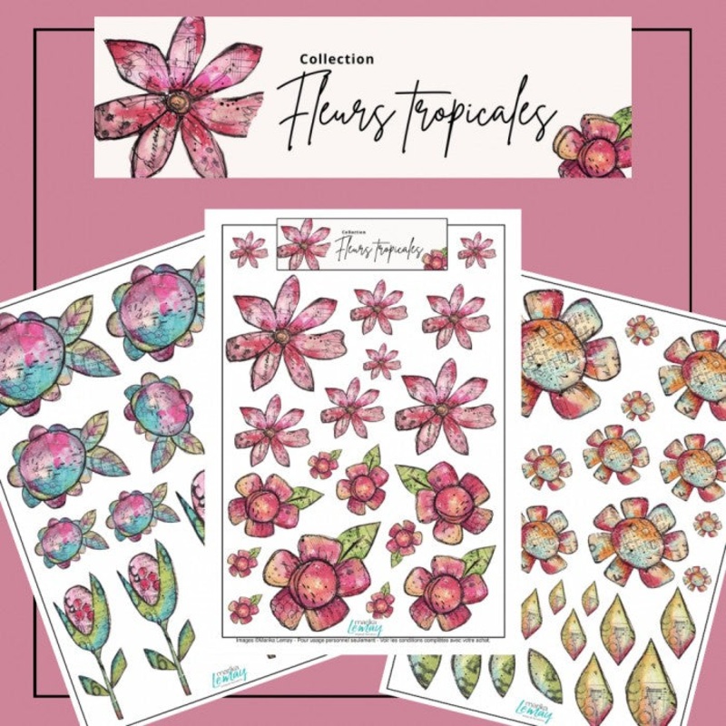 Ronron Design – phmres  dcouper Marika Lemay: Fleurs Tropicales