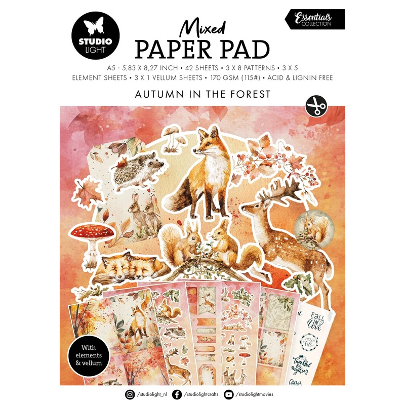 Studio Light Mixed Paper Pad Autumn Essentials 42 Sheets 2