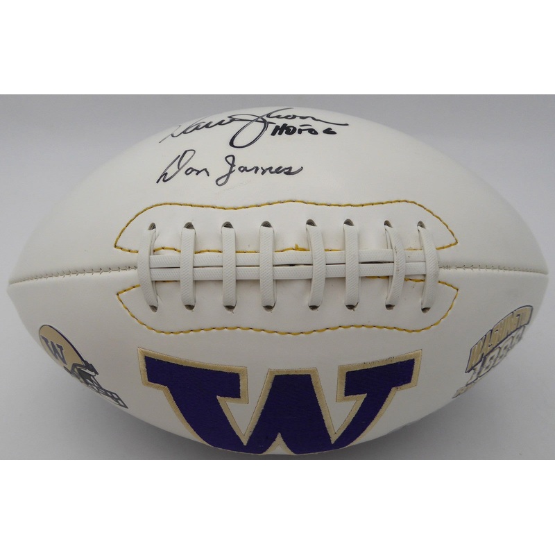Don James & Warren Moon Autographed Football Washington HOF 06 Beckett BS30054