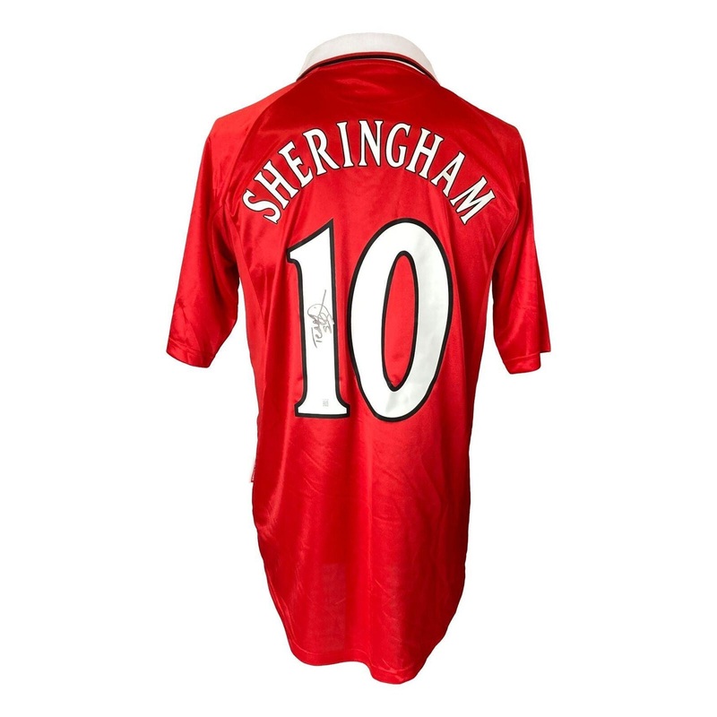 Teddy Sherringham Signed Manchester United Umbro Soccer Jersey BAS