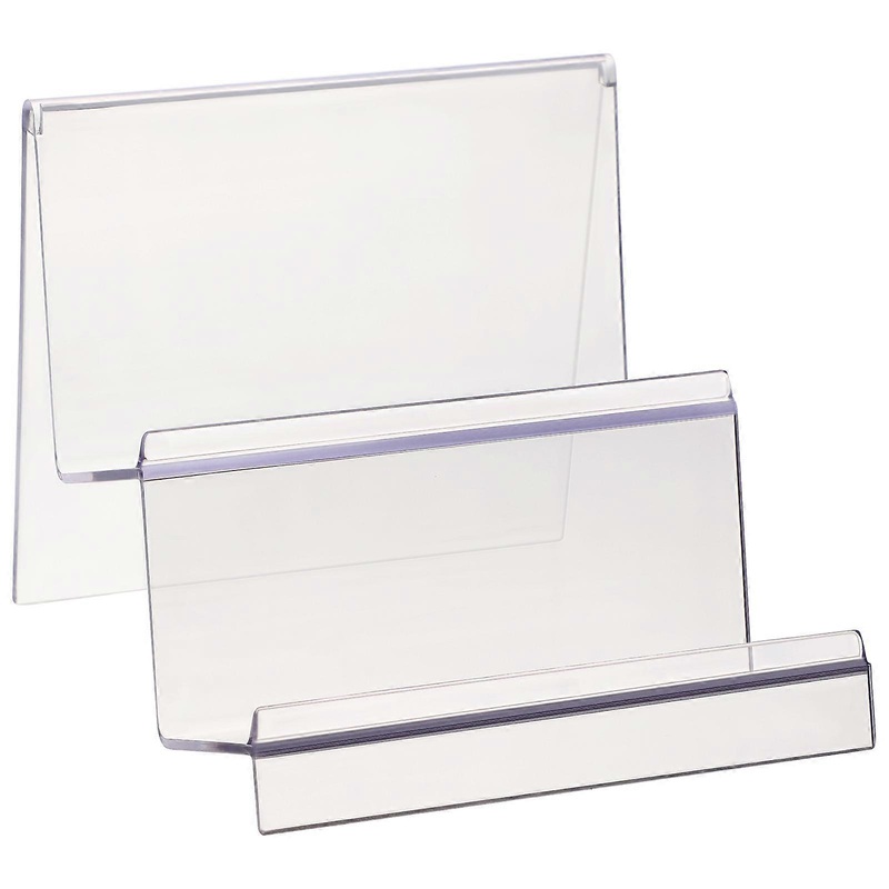 TOPBATHY Acrylic Desktop Storage Rack Wallet Display Stand Holder Jewelry Cosmetic Organizer Clear Retail Display Rack (Two Layers)