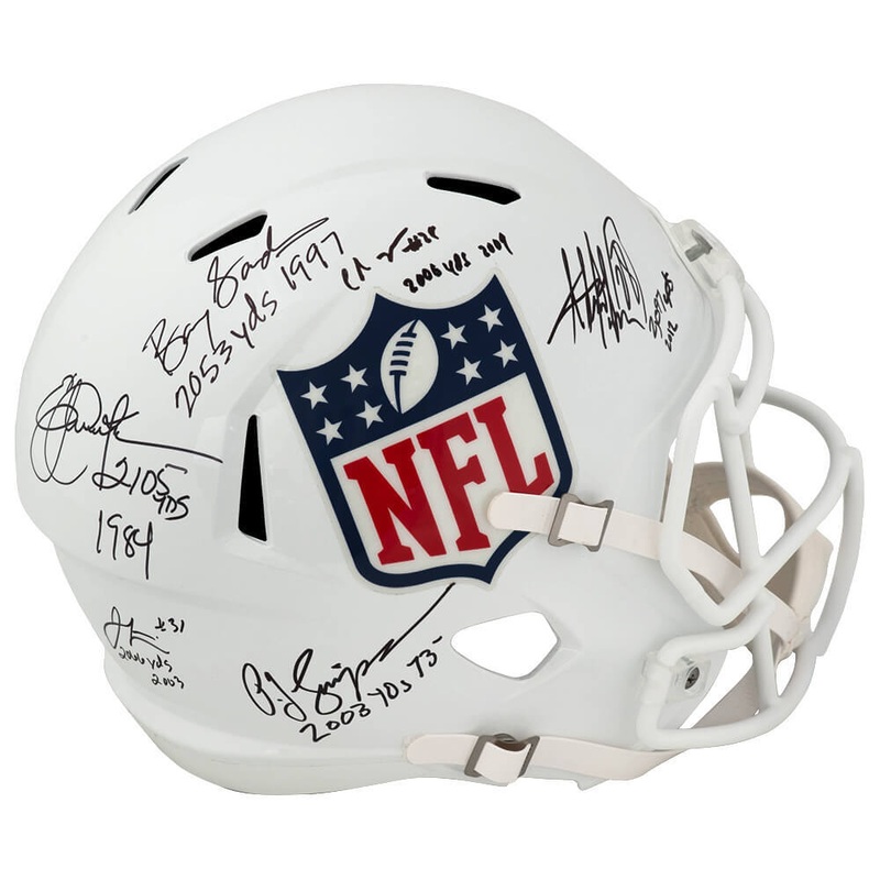 2,000 Yard Rushing Club Signed NFL Logo F/S Rep Helmet w/6 Sigs & Yards (SS COA)
