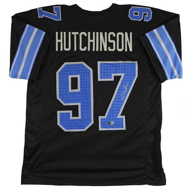 Aidan Hutchinson Authentic Signed Black Alternate Pro Style Jersey BAS Witnessed