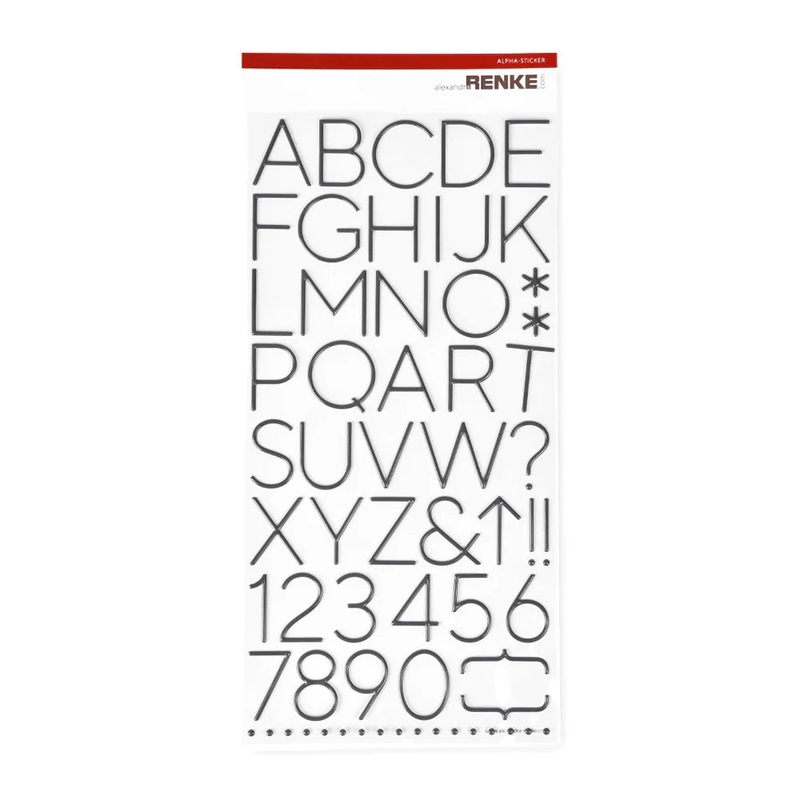 Alexandra Renke Alpha Sticker Large Alphabet Diamond Grey