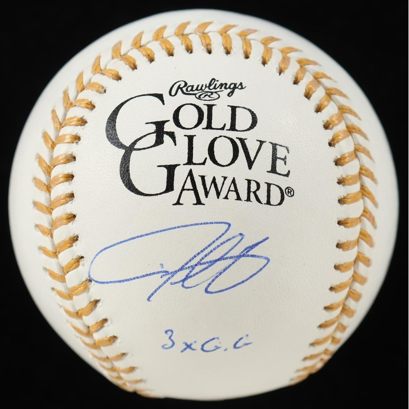 Derek Lee Signed Chicago Cubs Gold Glove Award Rawlings Baseball 3xG. G (JSA)