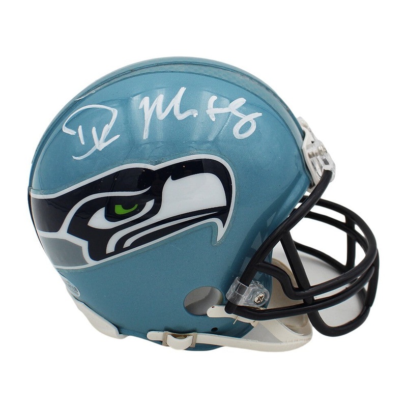 DK Metcalf Signed Seattle Seahawks Custom Blue NFL Mini Helmet