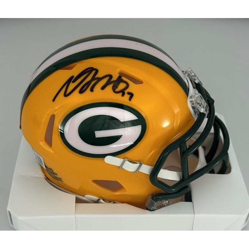 Packers Receiver DAVANTE ADAMS Signed Riddell Speed Mini Helmet AUTO – BAS
