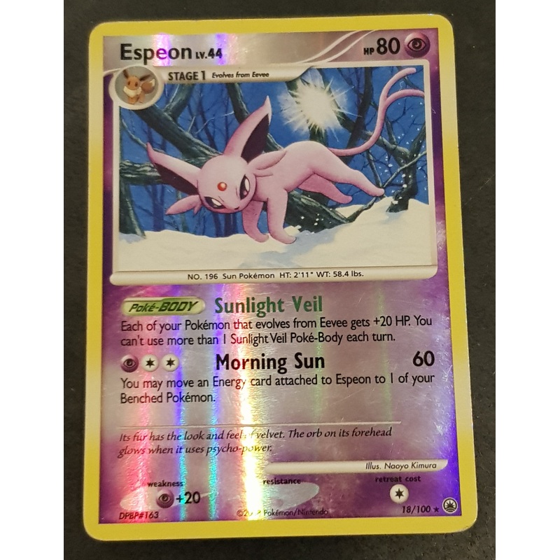 Pokemon Diamond and Pearl Majestic Dawn Espeon #18/100 Reverse Holo Trading Card