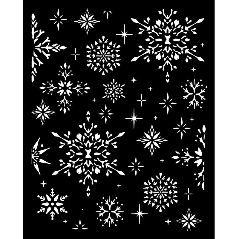 Stamperia Thick Stencil, The Owl’s House – Snowflakes