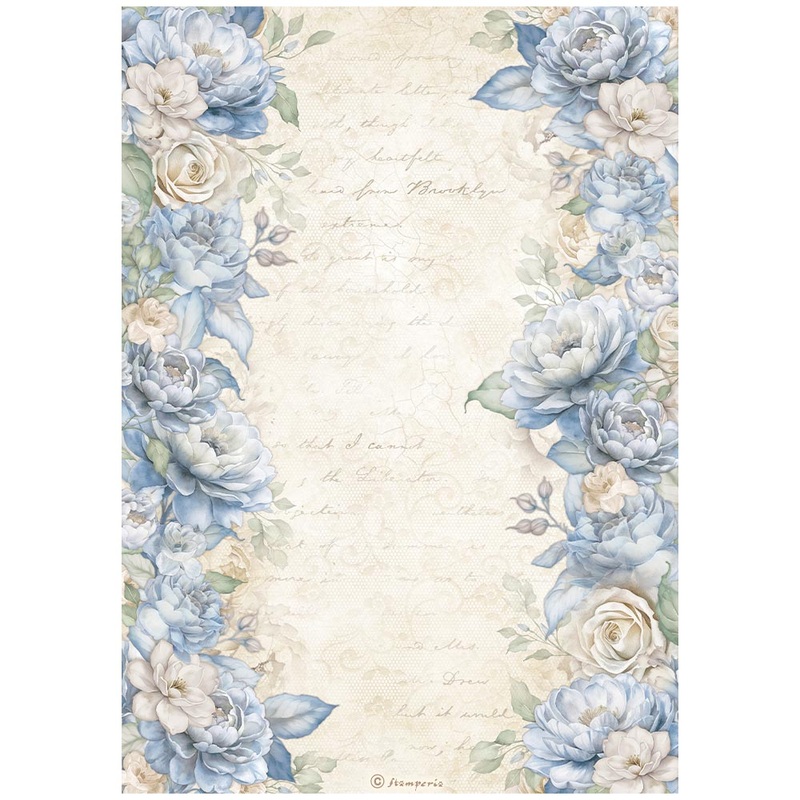 Stamperia Timeless A4 Rice Paper Floral Borders (1pc)