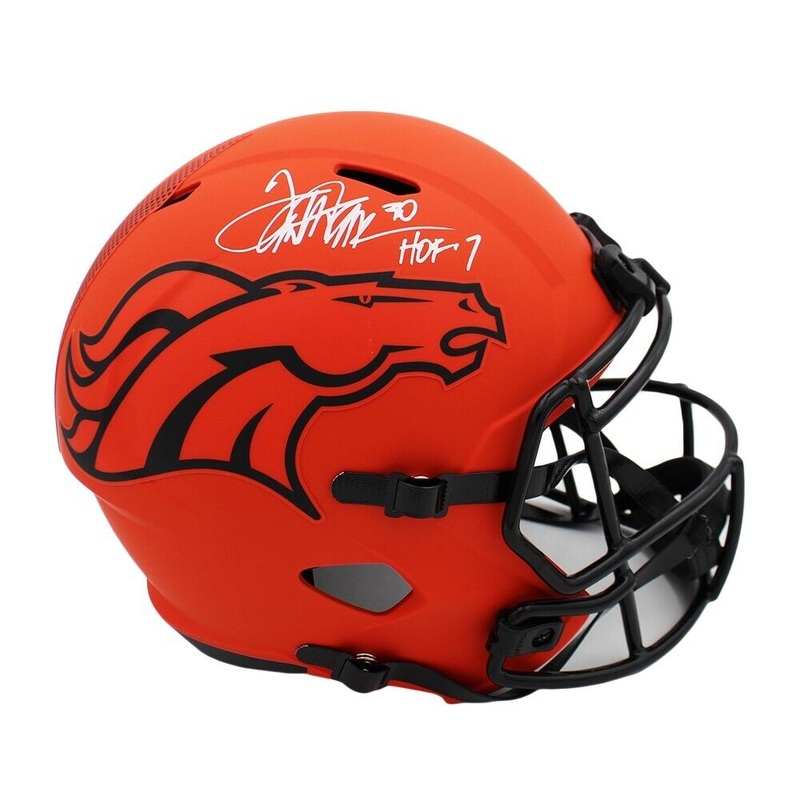 Terrell Davis Signed Denver Broncos Speed Full Size Rave Helmet with HOF 17