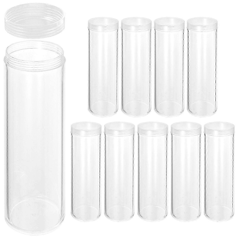10pcs Clear Coin Storage Tubes 11X3.5cm for Collectibles & Coins