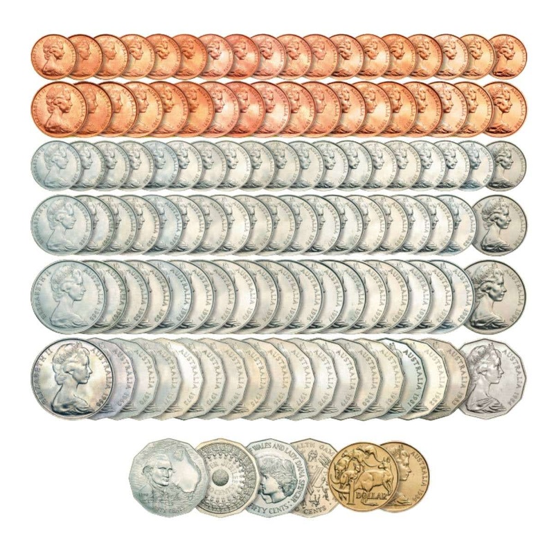 Australia 1966-84 Machin Portrait Extremely Fine-Uncirculated 122-Coin Collection