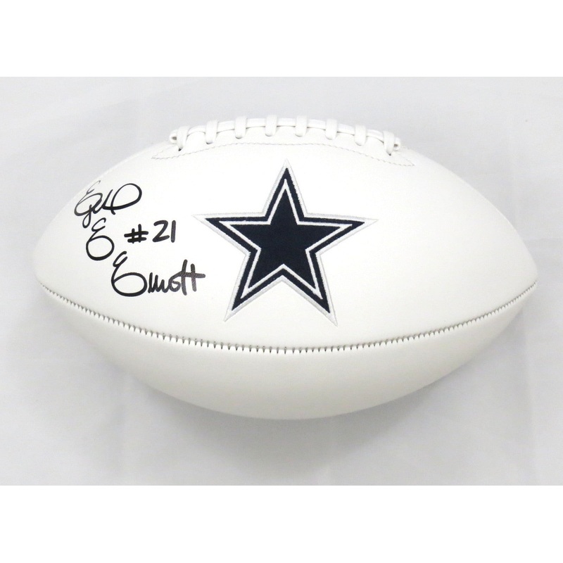 Ezekiel Elliott Autographed Dallas Cowboys Logo Football Beckett Witness