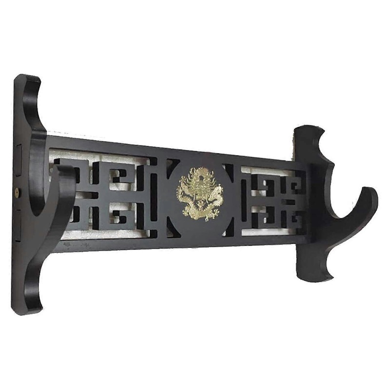 Heavyduty wallmounted katana stand, samurai sword holder display rack, dragon sword stand with 3 layers