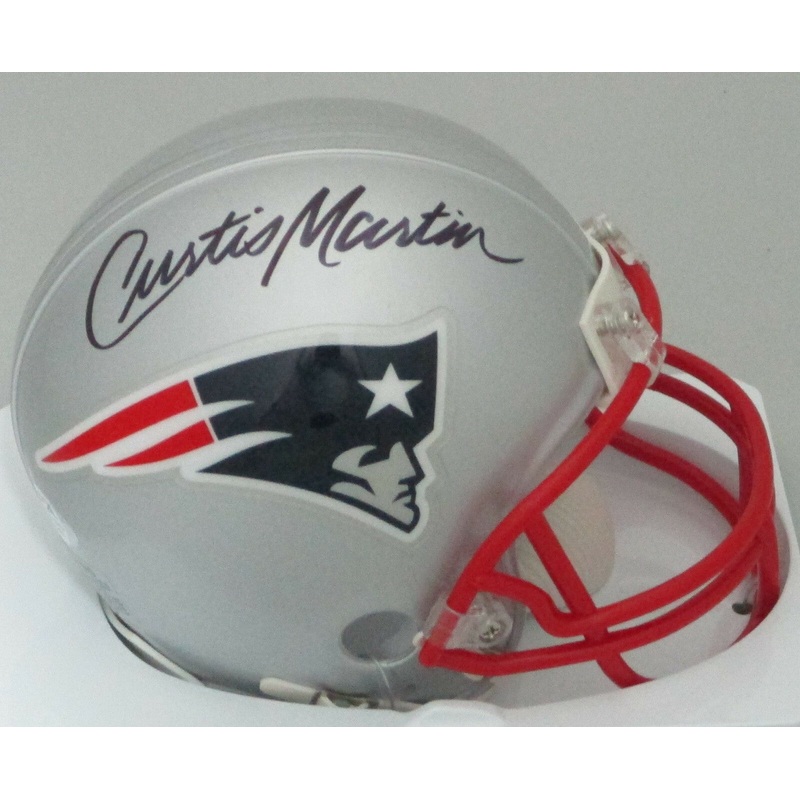 Patriots Hall of Famer CURTIS MARTIN Signed Riddell Mini Helmet AUTO – HOF – PSA