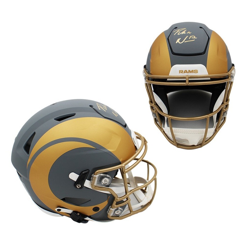 Puka Nacua Signed Los Angeles Ram Speed Flex Authentic Slate NFL Helmet