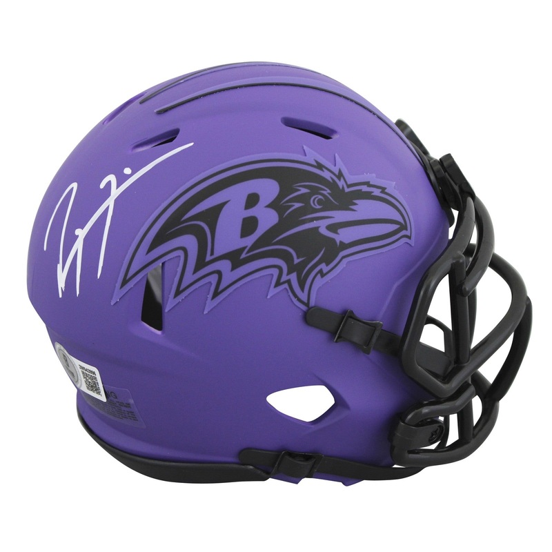 Ravens Ray Lewis Authentic Signed Rave Speed Mini Helmet BAS Witnessed