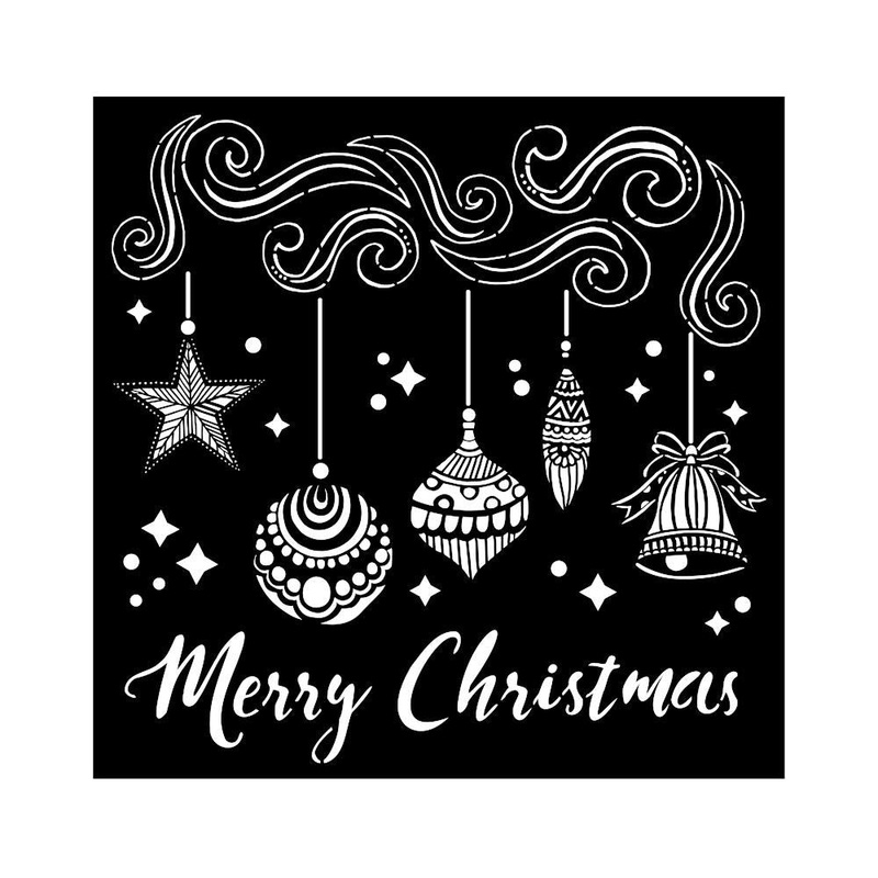 Stamperia Stencil 7X7 Merry Christmas Bells