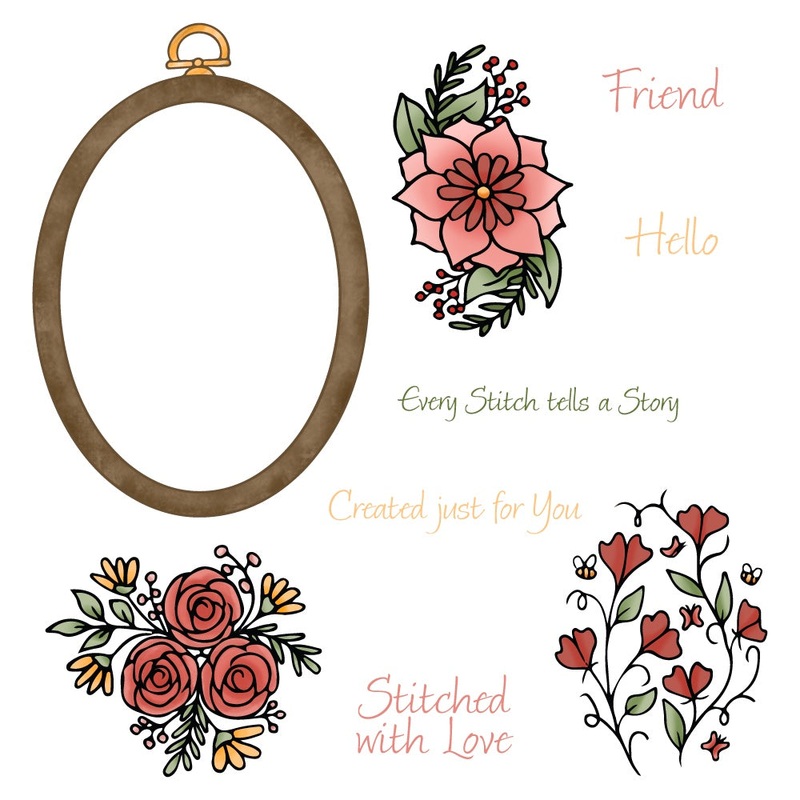 Stitched With Love – 6×8 Stamp Set