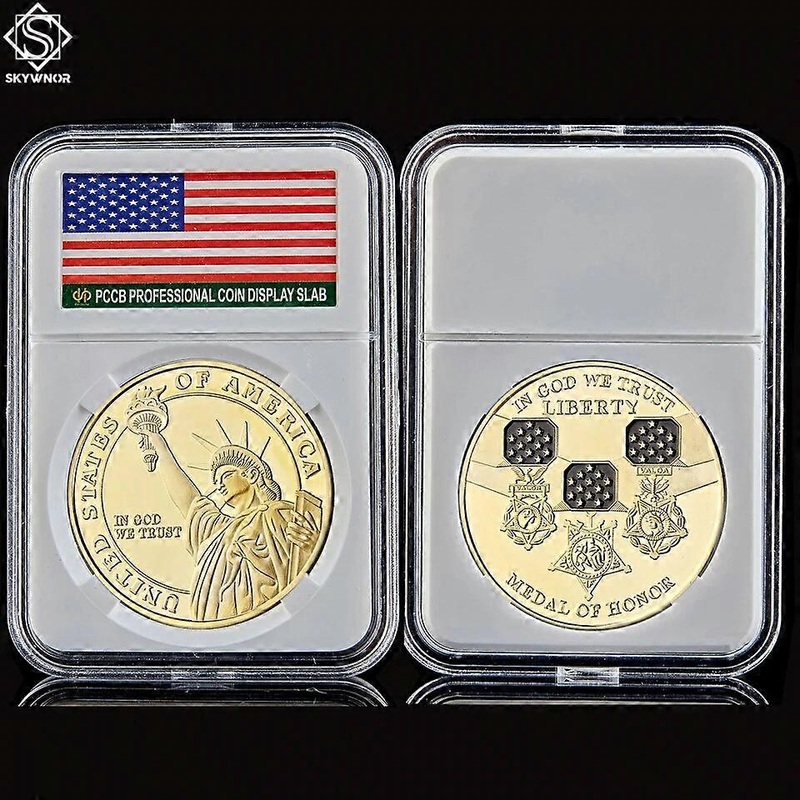 USA Lady Liberty Gold Coin In God We Trust Medal of Honor Commemorative Coin W/ PCCB Protection