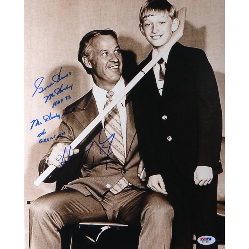 Wayne Gretzky & Gordie Howie Autographed 11×14 Photo w/ INSC – PSA/DNA
