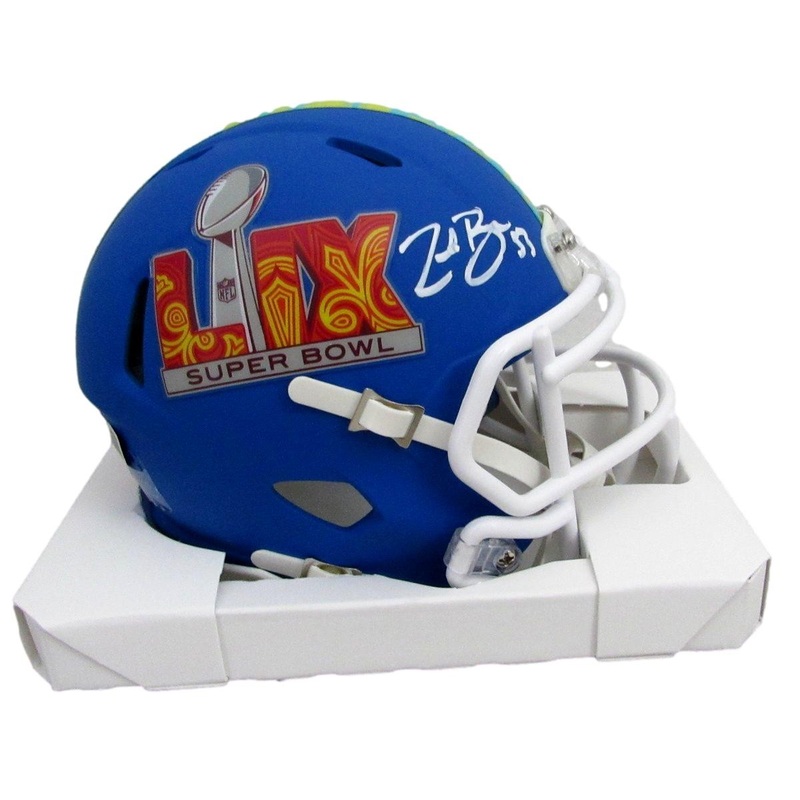Zack Baun Signed/Autographed Blue Mini SB LIX Helmet Eagles Beckett 198926