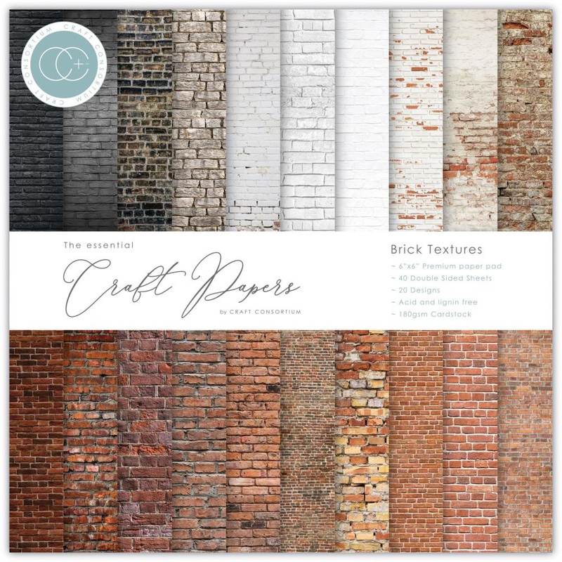 Craft Consortium Double-Sided Paper Pad 6X6 40/Pkg Brick Textures, 20 Designs