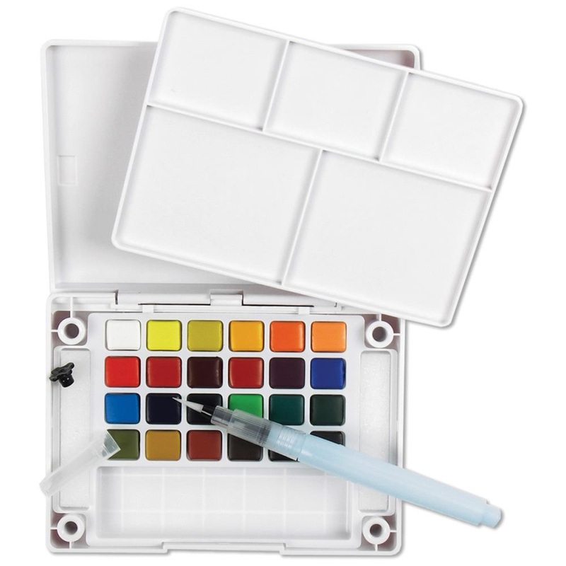 Koi Watercolor Pocket Field Sketch Box – 24 Colors Assorted Colors